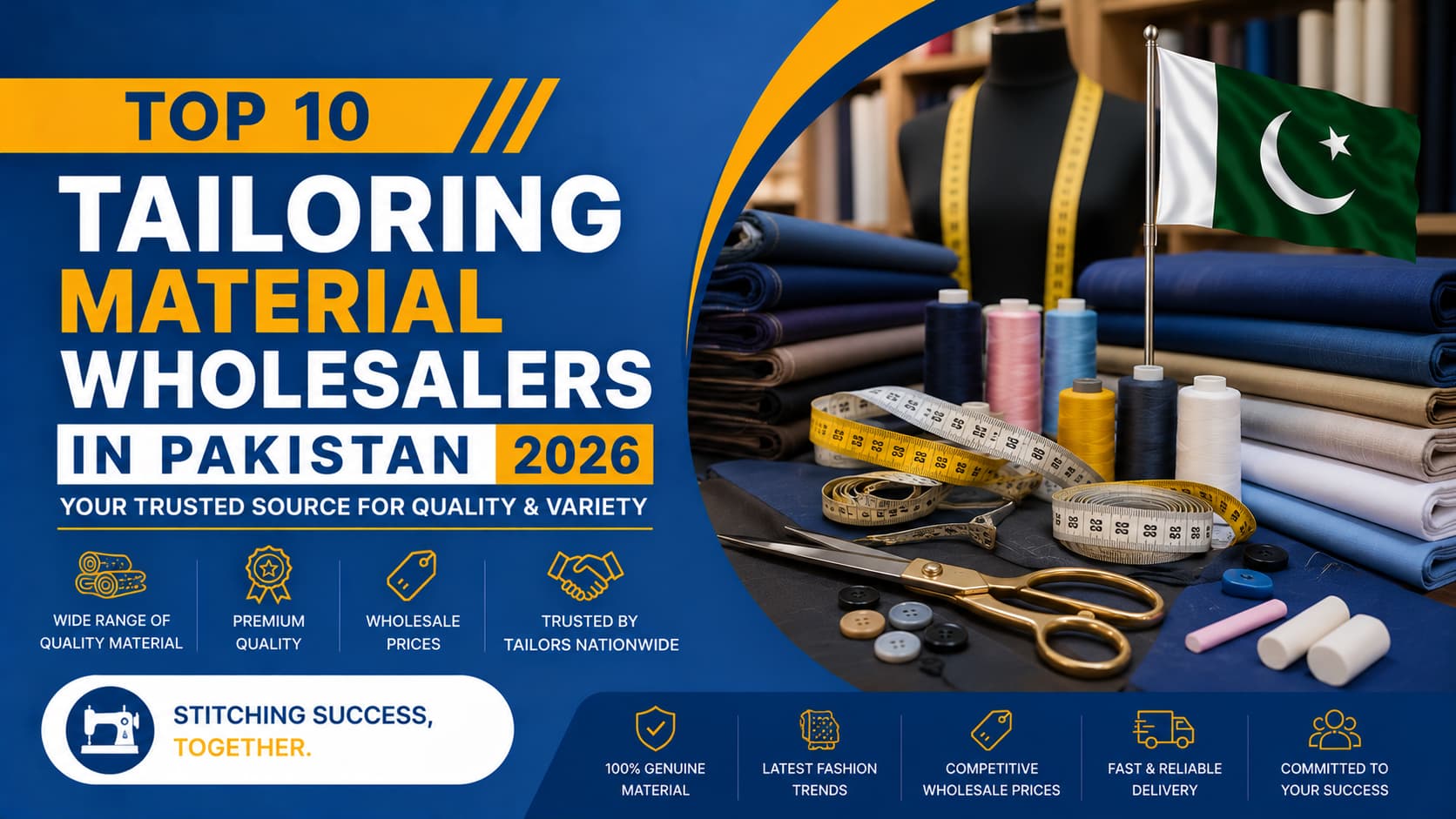 Top 10 Tailoring Material Wholesalers in Pakistan 2026