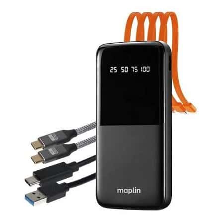 Black Power Bank with Digital Display for Smartphones