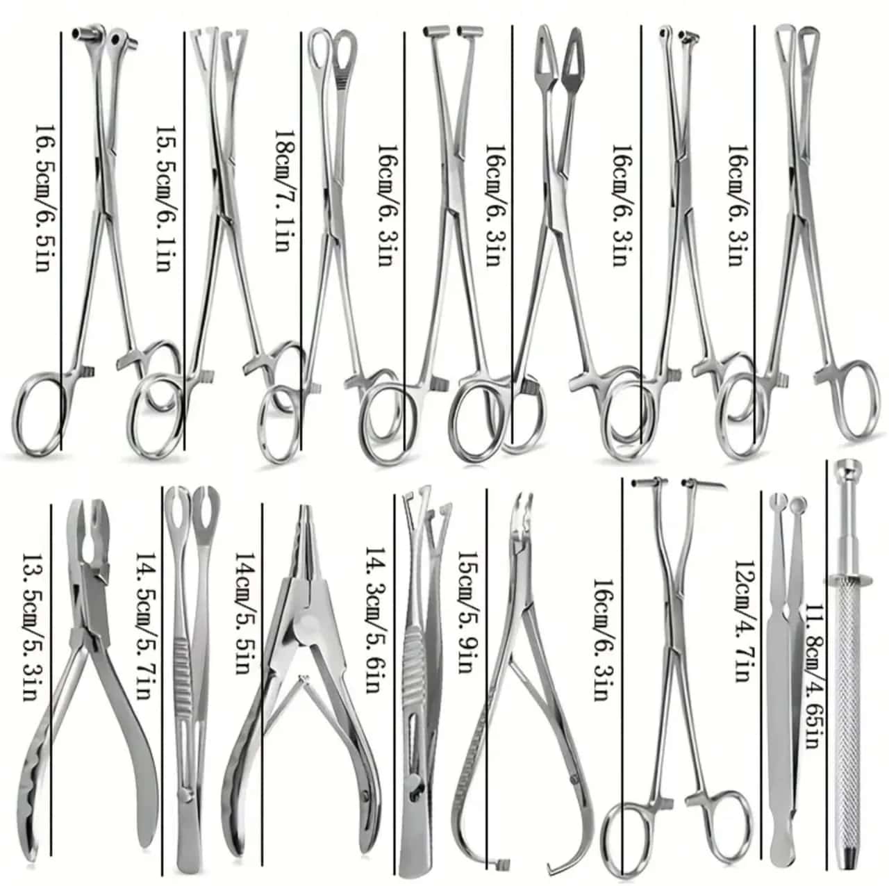 Ametrine Surgical Body Piercing Tool Set – Assorted Clamps, Forceps, Pliers & Tweezers for Ear, Nose, Lip & Navel