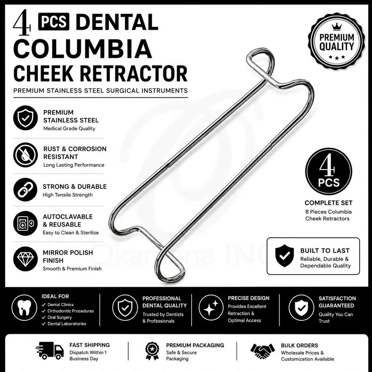 Dental Columbia cheek retractor set