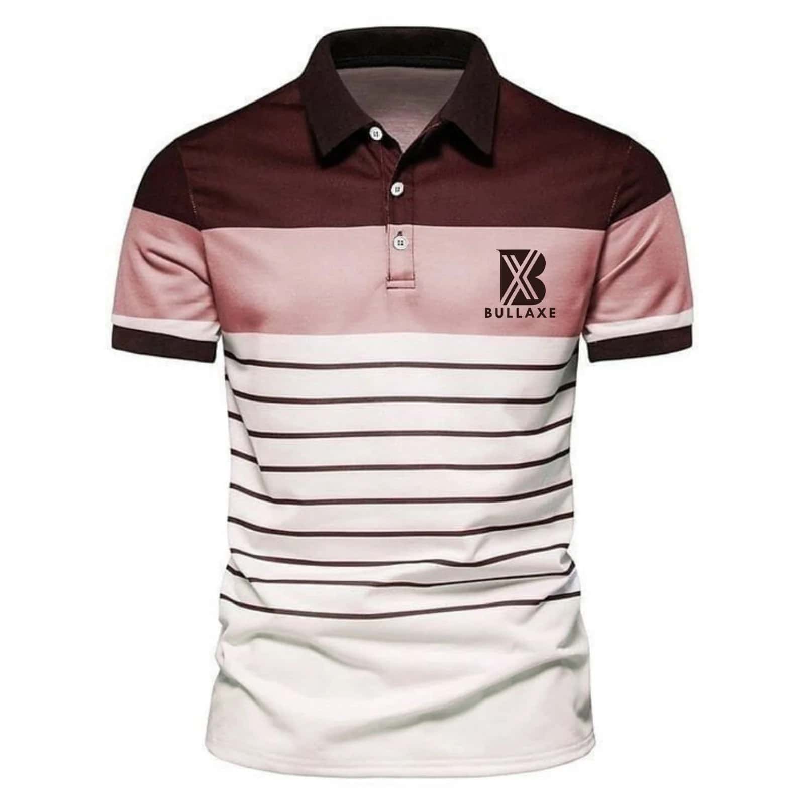 Bullaxe Men's Short-Sleeve Polo Shirts – Striped, Colorblock & Printed Casual Designs