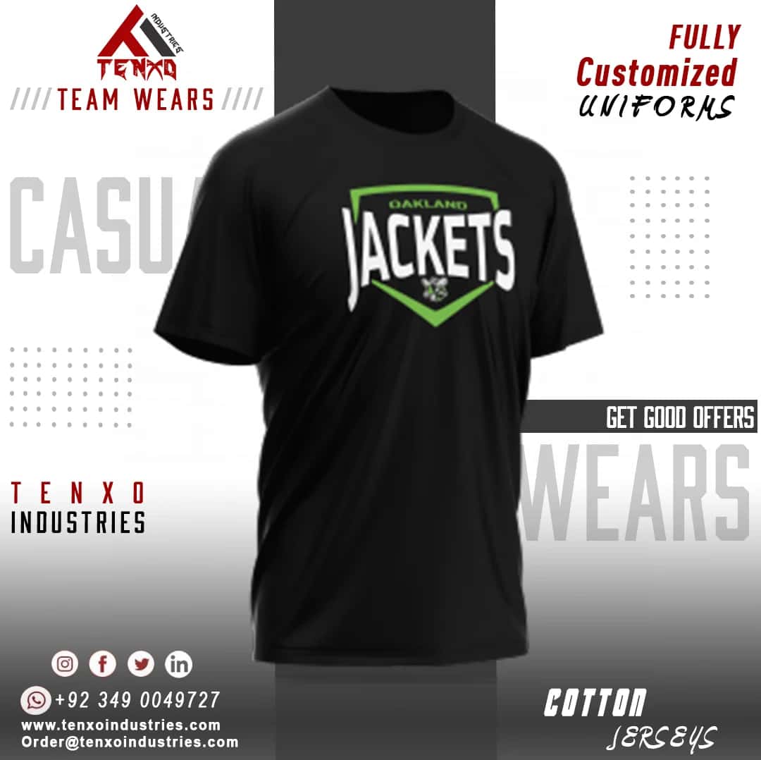 Tenxo Industries Custom Cotton Jerseys – Fully Personalized Crew Neck Cotton Shirts for Men & Women