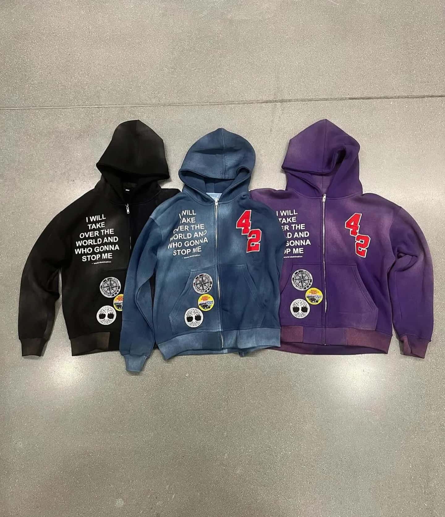 Zip-up graphic hoodies
