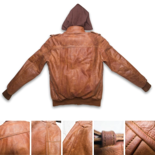 Pure Leather Jacker In Brown Color